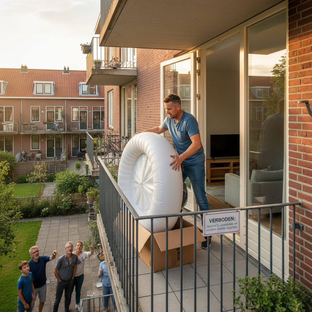 kan een jacuzzi op een balkon