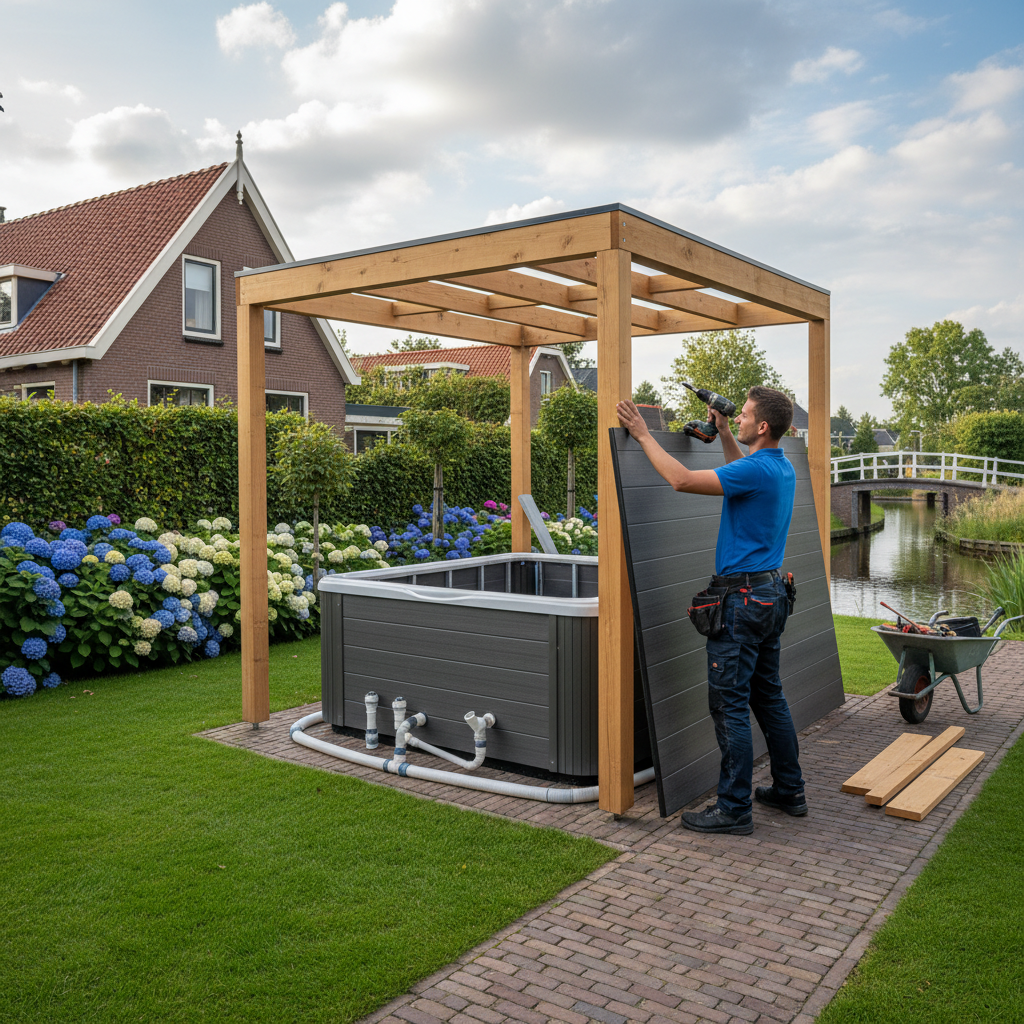 jacuzzi met overkapping