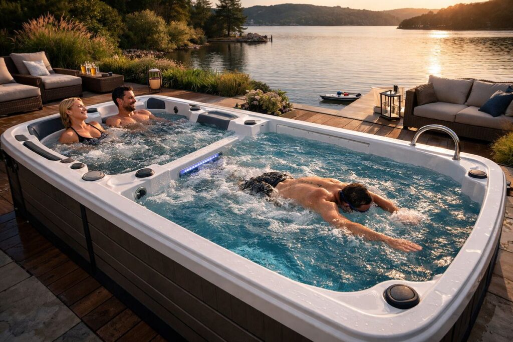 De 4 Beste Jacuzzi's met Zwemgedeelte voor Spa en Zwemplezier