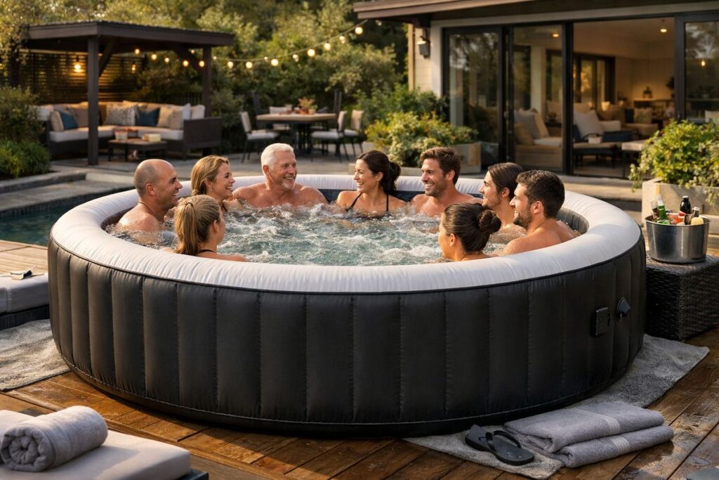 Opblaasbare Jacuzzi voor 8 of 10 Personen: Dit Past