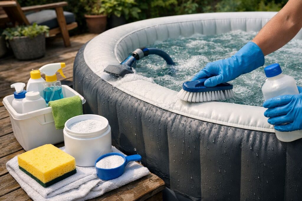 Hoe je opblaasbare jacuzzi schoonmaken?